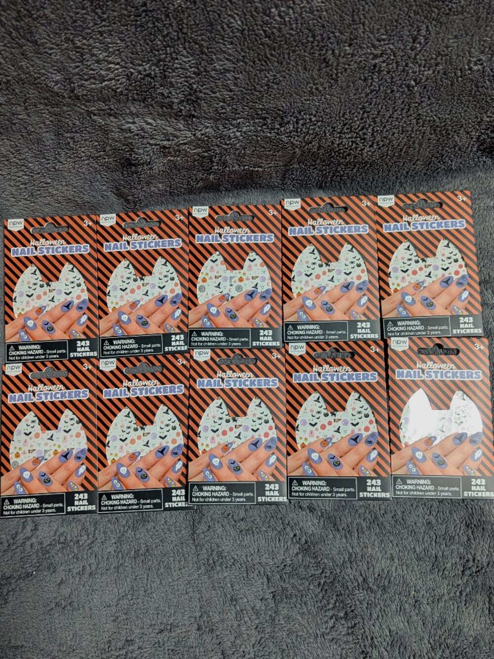 NWT Bundle of Ten (10) NPW Halloween Nail Stickers Sets: 243 Stickers per Set
